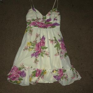 Cream strap flowered dress